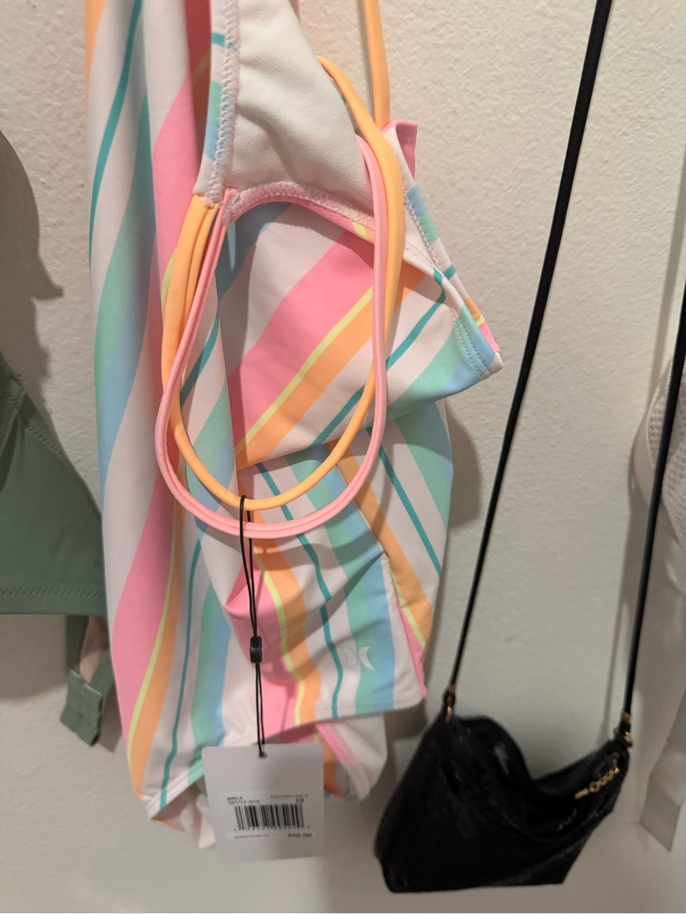 Pastel Stripe girls Hurley swimsuit size 10